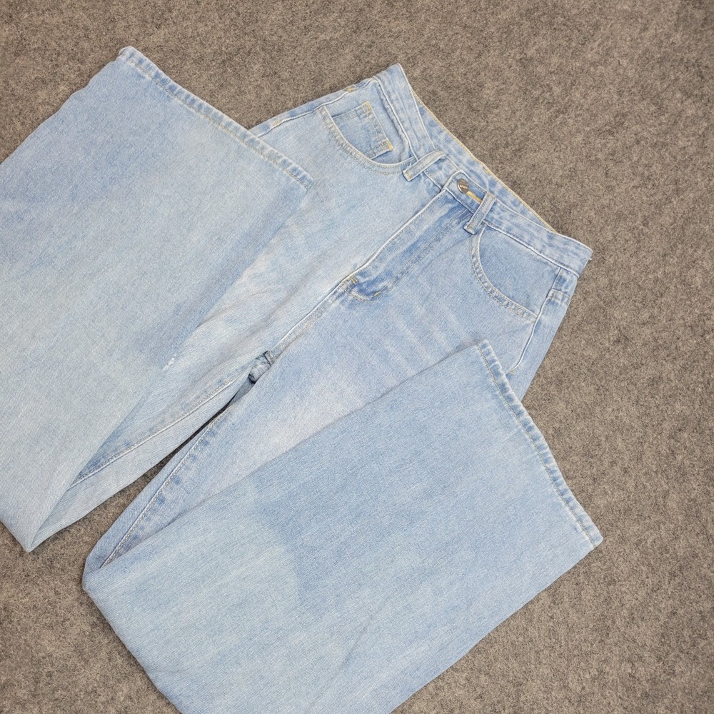 Rumwe Jeans Womens XS 2 Distressed Streetwear Grunge  Wide Leg Y2K Grunge Fairy